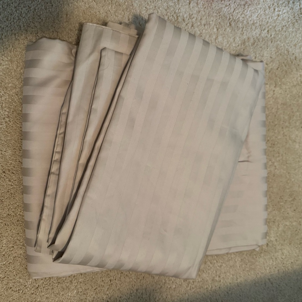 IKEA Striped Beige Twin Bed Duvet Cover
